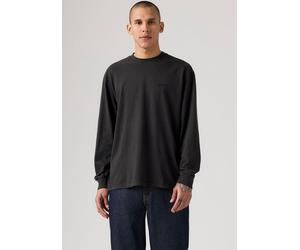 Langarmshirt LEVI'S, Herren, Gr. M, mineral schwarz garmen, Jersey, Obermaterial: 100% Baumwolle, normal normal, Rundhals, Shirts Langarmshirt, GARMENT- Färbung (91411765-M) mineral schwarz garmen