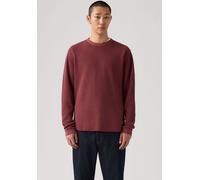 Langarmshirt LEVI'S, Herren, Gr. M, garment dye oxblood rot, Feinripp, Obermaterial: 100% Baumwolle, loose fit normal, Rundhals, Bündchen, Shirts Langarmshirt, Waffelstruktur (67943050-M) garment dye