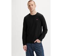 Langarmshirt LEVI'S, Herren, Gr. M, schwarz (mineral schwarz), Jersey, Obermaterial: 100% Baumwolle, bestickt, unifarben, normal hüftbedeckend, Rundhals, Shirts Langarmshirt, mit Logo-Applikation (490