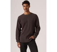 Langarmshirt LEVI'S, Herren, Gr. S, braun (yannick stripe coffee), Jersey, Obermaterial: 100% Baumwolle, bequem hüftlang, Rundhals, Shirts Langarmshirt, Waffelstrukturmuster (91313741-S) yannick strip