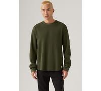Langarmshirt LEVI'S, Herren, Gr. XL, grün (garment dye duffel bag), Feinripp, Obermaterial: 100% Baumwolle, loose fit normal, Rundhals, Bündchen, Shirts Langarmshirt, Waffelstruktur (21746519-XL) garm
