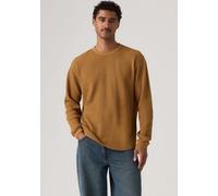 Langarmshirt LEVI'S, Herren, Gr. XXL, braun (garment dye foxtrot), Jersey, Obermaterial: 100% Baumwolle, bequem hüftlang, Rundhals, Shirts Langarmshirt, Waffelstrukturmuster (92688021-XXL) garment dye