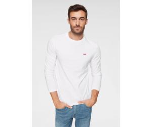 Langarmshirt LEVI'S, Herren, Gr. XXL, weiß, Jersey, Obermaterial: 100% Baumwolle, bestickt, unifarben, normal hüftbedeckend, Rundhals, Shirts Langarmshirt, mit Logo-Applikation (76055356-XXL) weiß