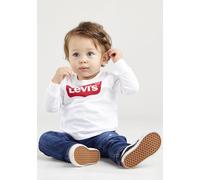 Langarmshirt LEVI'S KIDS "BATWING TEE", Jungen, Gr. 12M (80), weiß, Single Jersey, Obermaterial: 100% Baumwolle, bedruckt, Basic schmal hüftlang, Rundhals, Rippbündchen, Shirts Langarmshirt, UNISEX (4