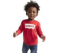 Langarmshirt LEVI'S KIDS "BATWING TEE", Jungen, Gr. 6/68, rot, Single Jersey, Obermaterial: 60% Baumwolle, 40% Polyester, bedruckt, Basic schmal hüftlang, Rundhals, Rippbündchen, Shirts Langarmshirt,