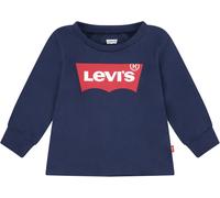 Langarmshirt LEVI'S KIDS "BATWING TEE", Mädchen, Gr. 3/62, blau (marine), Single Jersey, Obermaterial: 100% Baumwolle, bedruckt, Basic schmal hüftlang, Rundhals, Rippbündchen, Shirts Langarmshirt, UNI