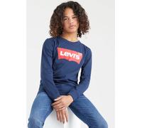 Langarmshirt LEVI'S KIDS "L/S BATWING TEE", Jungen, Gr. 4/104, blau (blaus), Jersey, Obermaterial: 100% Baumwolle, bedruckt, Basic schmal hüftlang, Rundhals, Bündchen, Shirts Langarmshirt, mit Logo Pr