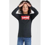 Langarmshirt LEVI'S KIDS "L/S BATWING TEE", Jungen, Gr. 6/116, schwarz, Jersey, Obermaterial: 60% Baumwolle, 40% Polyester, bedruckt, Basic schmal hüftlang, Rundhals, Langarm, Shirts, for BOYS (239534