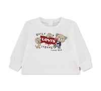 Langarmshirt LEVI'S KIDS "LVB GRAPHIC LS TEE", Jungen, Gr. 12M (80), weiß (levi's egret), Single Jersey, Obermaterial: 60% Baumwolle, 40% Polyester, bedruckt, normal normal, Rundhals, Bündchen, Shirts