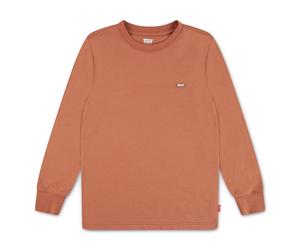 Langarmshirt LEVI'S KIDS "LVB LS GRAPHIC TEE SHIRT", Jungen, Gr. 10 (140), orange (mango), Single Jersey, Obermaterial: 100% Baumwolle, regular fit normal, Rundhals, gerader Abschluss, Shirts Langarms