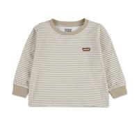Langarmshirt LEVI'S KIDS "LVB STRIPE LS TEE", Jungen, Gr. 12M (80), beige (fields of rye), Single Jersey, Obermaterial: 60% Baumwolle, 40% Polyester, gestreift, normal normal, Rundhals, Bündchen, Shir