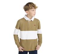 Langarmshirt LEVI'S KIDS "LVB TIMELESS RUGBY POLO", Jungen, Gr. 14 (164), beige (travertine), Jersey, Obermaterial: 60% Baumwolle, 40% Polyester, gestreift, normal hüftbedeckend, Rundhals, Bündchen, S