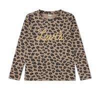 Langarmshirt LEVI'S KIDS "LVG APPLIQUE LS TOP", Mädchen, Gr. 12 (152), amphora, Jersey, Obermaterial: 60% Baumwolle, 40% Polyester, animal-print, normal, Rundhals, Shirts Langarmshirt, mit Glitzereffe