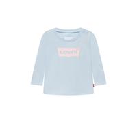 Langarmshirt LEVI'S KIDS "LVG L/S BATWING TEE", Mädchen, Gr. 12M (80), blau (angel falls), Obermaterial: 60% Baumwolle, 40% Polyester, Rundhals, Shirts Langarmshirt, for GIRLS (38022506-12M) angel fal