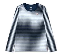 Langarmshirt LEVI'S KIDS "LVG STRIPE LS TEE", Mädchen, Gr. 5 (110), blau (big dipper), Jersey, Obermaterial: 60% Baumwolle, 40% Polyester, gestreift, normal normal, Rundhals, Shirts Langarmshirt, in S