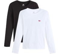 Langarmshirt LEVI'S "LS 2 Pack Tee", Damen, Gr. M (38), weiß (2 pack tee weiß,,), Jersey, Obermaterial: 100% Baumwolle, Basic, figurbetont, Rundhals, Shirts Langarmshirt, mit Batwing Logo-Stickerei (4