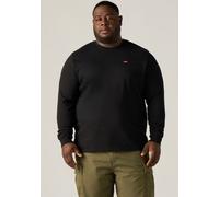 Langarmshirt LEVI'S PLUS "LSE_BIG LS ORIGINAL HM TEE", Herren, Gr. 5XL (76/78), schwarz (mineral schwarz), Jersey, Obermaterial: 100% Baumwolle, bequem hüftlang, Rundhals, Shirts Langarmshirt (9496654