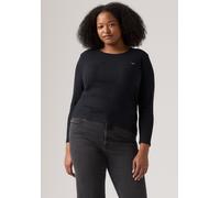 Langarmshirt LEVI'S PLUS "PL HAYES LS", Damen, Gr. XXL (50/52), grau (anthrazit night), Feinripp, Obermaterial: 96% Baumwolle, 4% Elasthan, figurbetont hüftbedeckend, Rundhals, Shirts Langarmshirt, in