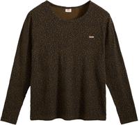 Langarmshirt LEVI'S PLUS "PL HAYES LS", Damen, Gr. XXXL (54/56), braun, Feinripp, Obermaterial: 96% Baumwolle, 4% Elasthan, unifarben, figurbetont hüftbedeckend, Rundhals, Shirts Langarmshirt, in figu