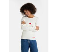 Langarmshirt LIEBLINGSSTÜCK "TaraL", Damen, Gr. S, 110, sanftes weiß, 95% Baumwolle, 5% Elasthan, normal, Rundhals, Shirts Langarmshirt, mit Baumwoll-Anteil (31503905-S)