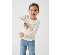 Langarmshirt LIL' ATELIER "NMFGAGO LS SLIM TOP LIL NOOS", Mädchen, Gr. 116, coconut milk aop:heart, Jersey, Obermaterial: 57% Baumwolle, 38% Lyocell, 5% Elasthan, bedruckt, slim fit normal, Rundhals, 