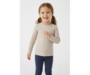 Langarmshirt LIL' ATELIER "NMFGAGO LS SLIM TOP LIL NOOS", Mädchen, Gr. 92, gray morn aop:heart, Jersey, Obermaterial: 57% Baumwolle, 38% Lyocell, 5% Elasthan, bedruckt, slim fit normal, Rundhals, Shir