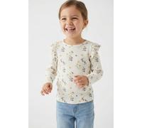 Langarmshirt LIL' ATELIER "NMFGAVO EKO LS SLIM TOP LIL NOOS", Mädchen, Gr. 110, coconut milk aop:flower mix, Jersey, Obermaterial: 57% Baumwolle, 38% Lyocell, 5% Elasthan, bedruckt, slim fit normal, R