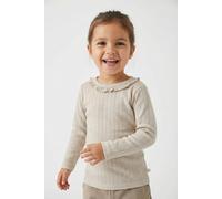 Langarmshirt LIL' ATELIER "NMFRACHEL NIS LS SLIM TOP LIL NOOS", Mädchen, Gr. 104, gray morn, Jersey, Obermaterial: 50% Baumwolle, 50% Modal, unifarben, slim fit normal, Rundhals, Shirts Langarmshirt,