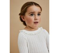 Langarmshirt LIL' ATELIER "NMFRACHEL NIS LS SLIM TOP LIL NOOS", Mädchen, Gr. 116, coconut milk, Jersey, Obermaterial: 50% Baumwolle, 50% Modal, unifarben, slim fit normal, Rundhals, Shirts Langarmshir