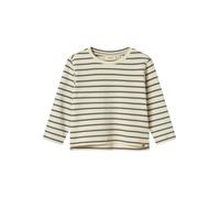 Langarmshirt LIL' ATELIER "NMMLIMIA LS LOOSE TOP LIL NOOS", Jungen, Gr. 122/128, turtledove stripes:poppy seed, Jersey, Obermaterial: 100% Baumwolle, gestreift, loose fit normal, Rundhals, Shirts Lang