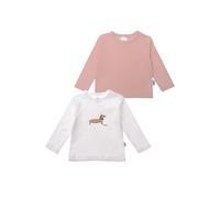 Langarmshirt LILIPUT "Dackel", Mädchen, Gr. 98/104, rosa (weiß, rosa), 100% Baumwolle, bedruckt, normal, Rundhals, Shirts Langarmshirt, mit niedlichem Dackel-Print (49325055-98) weiß, rosa