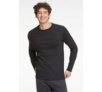 Langarmshirt LINDBERGH "T-Shirt (Langarm) Relaxed Fit", Herren, Gr. XL, schwarz, Obermaterial: 100% Baumwolle, unifarben, lässig geschnitten, Rundhals, Shirts Langarmshirt (66981963-XL) schwarz