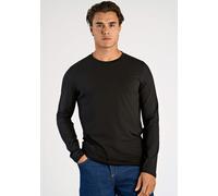 Langarmshirt LINDBERGH "T-Shirt (Langarm) Relaxed Fit", Herren, Gr. XXL, schwarz, Obermaterial: 95% Baumwolle, 5% Elasthan, unifarben, lässig geschnitten, Rundhals, Shirts Langarmshirt (17895254-XXL)