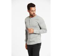 Langarmshirt LINDBERGH "T-Shirt (Langarm) Slim Fit", Herren, Gr. 3XL, grau (grau mel), Obermaterial: 100% Baumwolle, unifarben, schmal, Rundhals, Shirts Langarmshirt (17780138-XXXL) grau mel