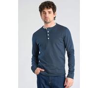Langarmshirt LINDBERGH "T-Shirt (Langarm) Slim Fit", Herren, Gr. XXL, blau (dk teal blau), Obermaterial: 100% Baumwolle, unifarben, schmal, Rundhals, Shirts Langarmshirt (53358315-XXL) dk teal blau