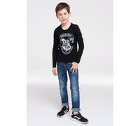 Langarmshirt LOGOSHIRT "Harry Potter Hogwarts", Jungen, Gr. 116, schwarz-weiß (schwarz, weiß), 100% Baumwolle, bedruckt, normal, Rundhals, Shirts Langarmshirt, Print (84787826-116) schwarz, weiß