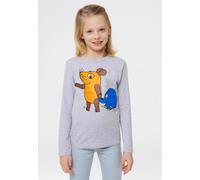Logoshirt®️ Die Sendung mit der Maus I Maus & Elefant I Bio T-Shirt Print I Kinder I Mädchen & Jungen I kurzärmlig I grau I Lizenziertes Originaldesign I Größe 140