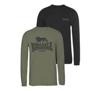 Lonsdale Longsleeve Ayrshire Doppelpack Grün/Schwarz Größe S Herren