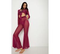 Langarmshirt LSCN BY LASCANA, Damen, Gr. 44, lila (schwarz berry), Netz, Obermaterial: 95% Polyester, 5% Elasthan, unifarben, figurbetont kurz, tiefer V-Ausschnitt, Shirts Langarmshirt (12025863-44)