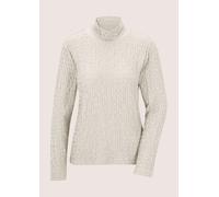 Langarmshirt MADELEINE "Jerseybluse Elegantes Oberteil mit Stehkragen", Damen, Gr. 36, weiß (perlweiß), Obermaterial: 98% Polyester PES. 2% Elasthan EL., Modern, Shirts Langarmshirt (40056333-36) perl