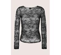 Langarmshirt MADELEINE "Mesh-Top Elegantes Rundhals-Oberteil aus feinem Netz", Damen, Gr. 40, schwarz, Obermaterial: 85% Polyamid PA. 15% Elasthan EL., Modern, Shirts Langarmshirt (51651430-40) schwar