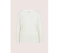 Langarmshirt MADELEINE "Shirt Langarm-Shirt mit gerafften Seiten", Damen, Gr. 44, weiß (wollweiß), Obermaterial: 95% Viskose CV. 5% Elasthan EL., Modern, Shirts Langarmshirt, Jerseyshirt (91625164-44)