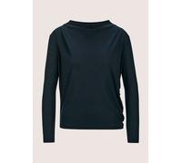 Langarmshirt MADELEINE "Shirt Langarm-Shirt mit Wasserfallkragen", Damen, Gr. 42, blau (stahlblau), Obermaterial: 100% Viskose CV., Modern, normal, Shirts Langarmshirt (47419606-42) stahlblau