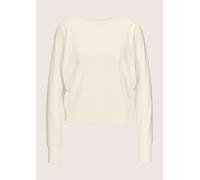 Langarmshirt MADELEINE "Shirt Shirt mit Fledermausärmeln und Struktur", Damen, Gr. 42, weiß (wollweiß), Obermaterial: 55% Viskose CV. 40% Polyamid PA. 5% Elasthan EL., Shirts Langarmshirt (72197518-42