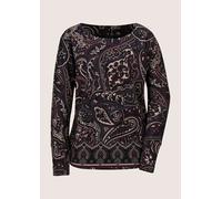 Langarmshirt MADELEINE "Shirt Sweatshirt mit Paisley-Druck", Damen, Gr. 4, bunt (bordeaux, blau, multicolor), Modern, comfort fit, Rundhals, Shirts Langarmshirt (29256129-40) bordeaux, blau, multicolo