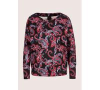 Langarmshirt MADELEINE "Sweatshirt Ethno-Sweatshirt mit Kimono-Ärmeln", Damen, Gr. 36, schwarz (schwarz, rot, multicolor), Obermaterial: 50% Modal CMD. 44% Polyester PES. 6% Elasthan EL., Modern, U-Bo