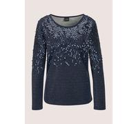 Langarmshirt MADELEINE "Sweatshirt Glitzeroberteil mit funkelnden Details", Damen, Gr. 34, blau (marine, silberfarben), Obermaterial: 60% Polyester PES. 24% Viskose CV. 16% metallisierte Fasern MTF., 