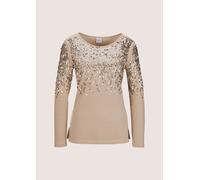 Langarmshirt MADELEINE "Sweatshirt Glitzeroberteil mit funkelnden Details", Damen, Gr. 40, gold (berber, goldfarben), Obermaterial: 60% Polyester PES. 24% Viskose CV. 16% metallisierte Fasern MTF., Sh