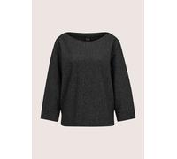 Langarmshirt MADELEINE "Sweatshirt Halbarm Glanzgarn-Oberteil", Damen, Gr. 36, schwarz (schwarz, silberfarben), Obermaterial: 70% Polyester PES. 23% Viskose CV. 4% metallisierte Fasern MTF. 3% Elastha