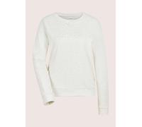 Langarmshirt MADELEINE "Sweatshirt Langarm Animal-Print Pullover", Damen, Gr. 42, weiß (perlweiß), Obermaterial: 90% Polyester PES. 10% Elasthan EL., Shirts Langarmshirt (50641321-42) perlweiß